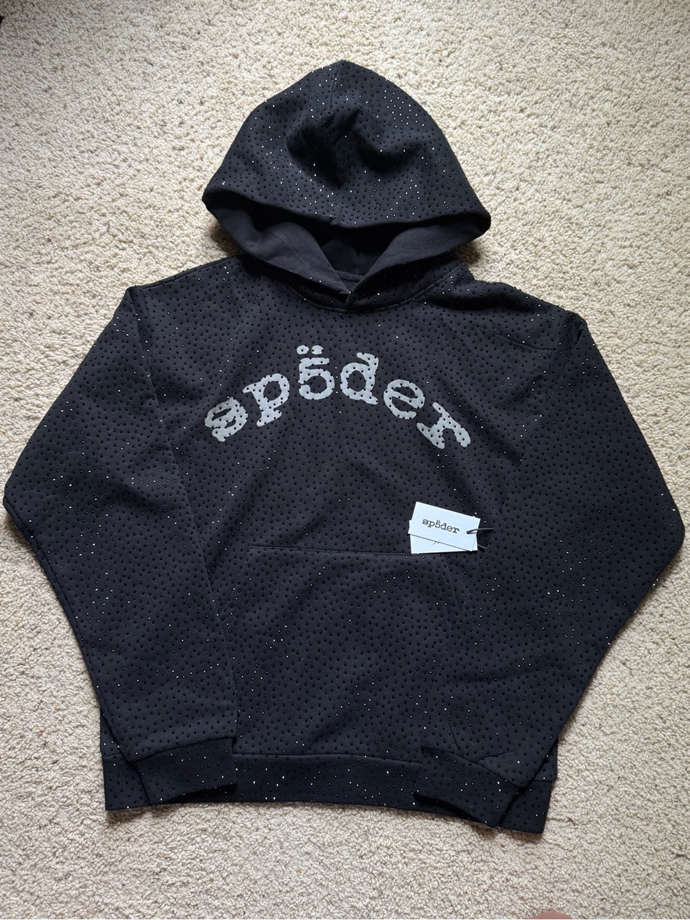 SPIDER VVS BLACK HOODIE SMALL 1:1 BRAND NEW FAST/SAME DAY SHIPPING